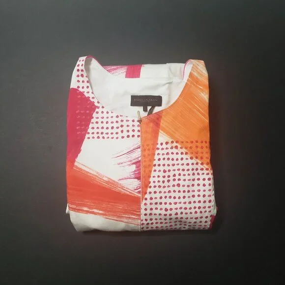 Donna Karan New York Dress Women Size 2 Abstract Handkerchief Hem City Couquette - Picture 16 of 16